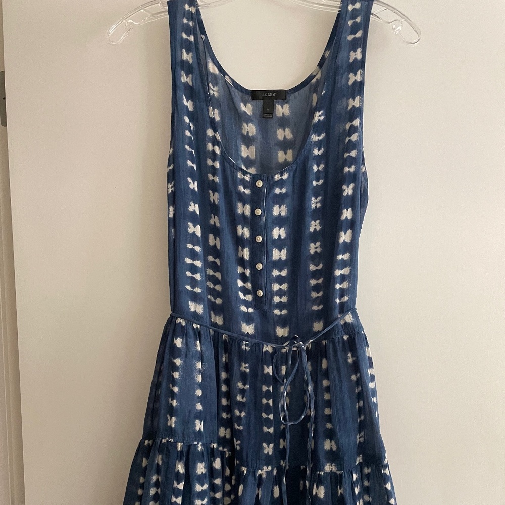 J.Crew blue print dress - Like new!